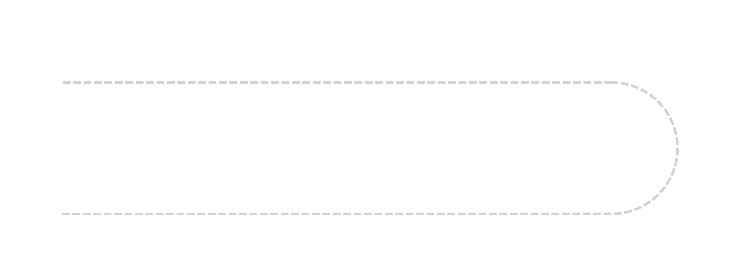 Straight and curved dashed line with arrow design