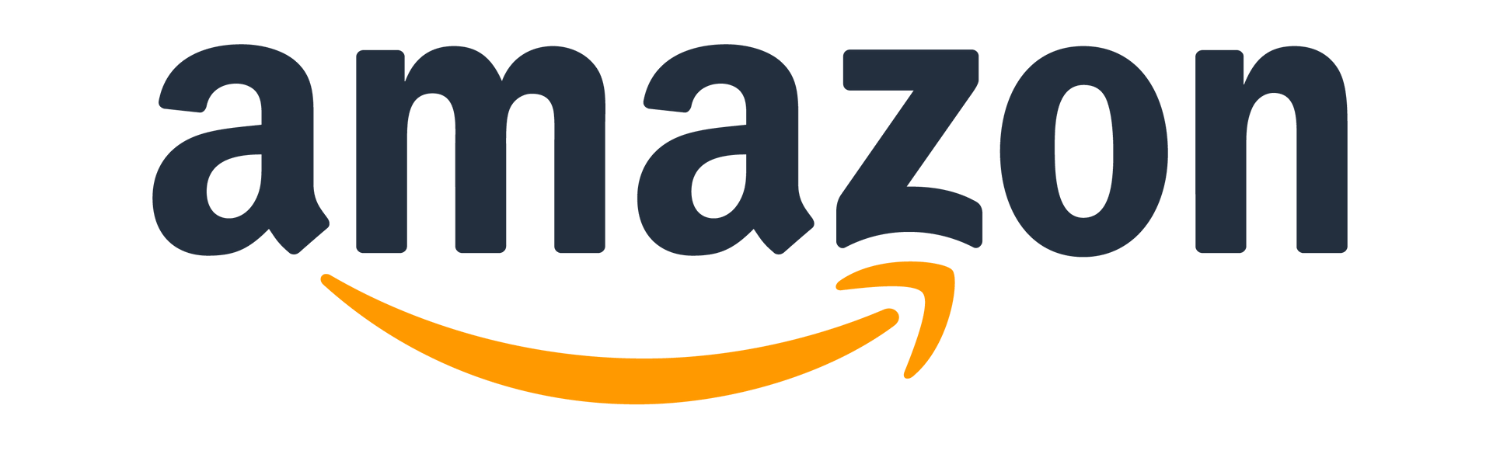 Amazon logo with orange arrow below letters, representing the branded symbol of the online retail company.