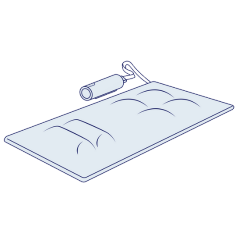 Illustration of a foam roller tool designed for massage therapy and muscle relaxation.