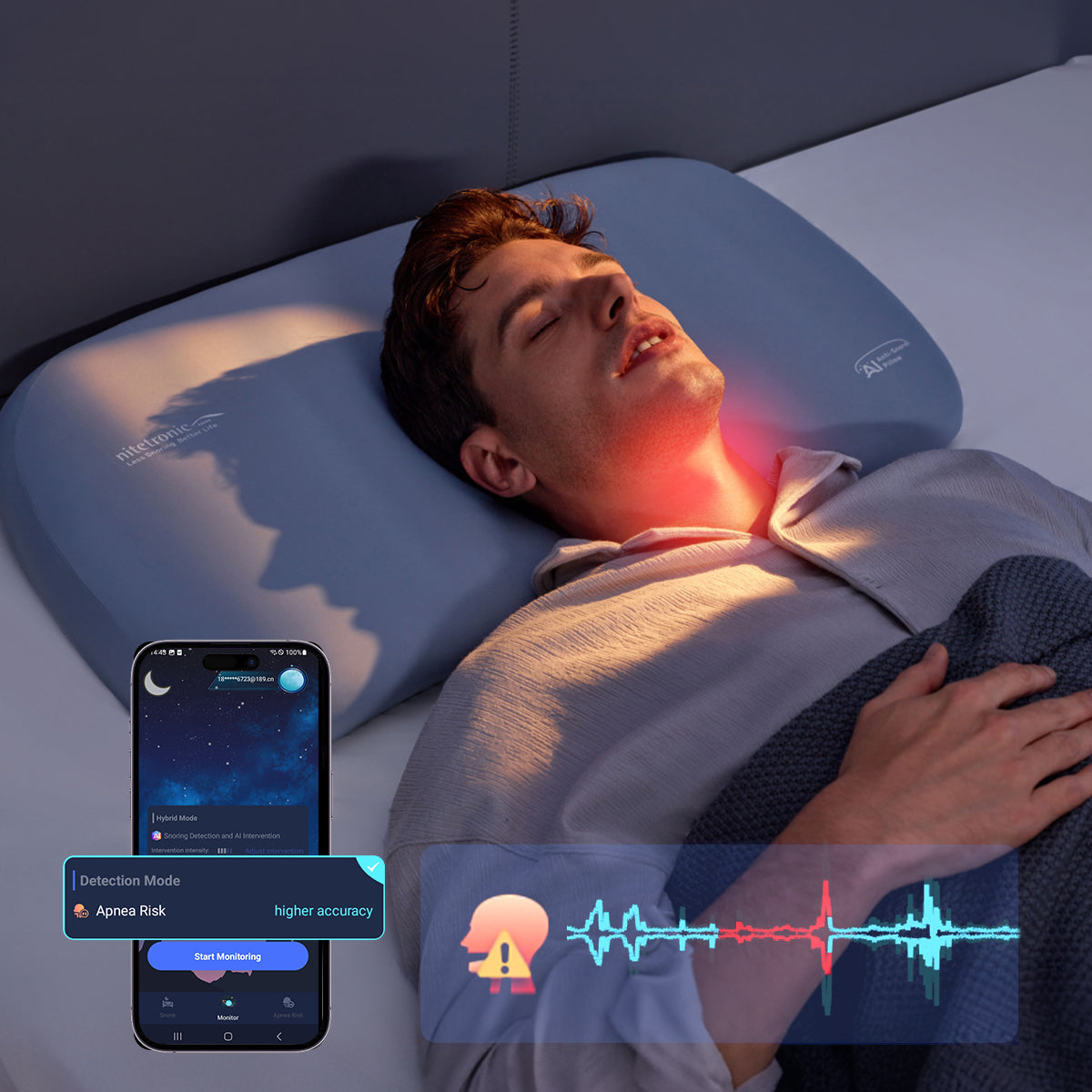 Nitetronic AI Anti-Snore Pillow A1 (2026 New Version )