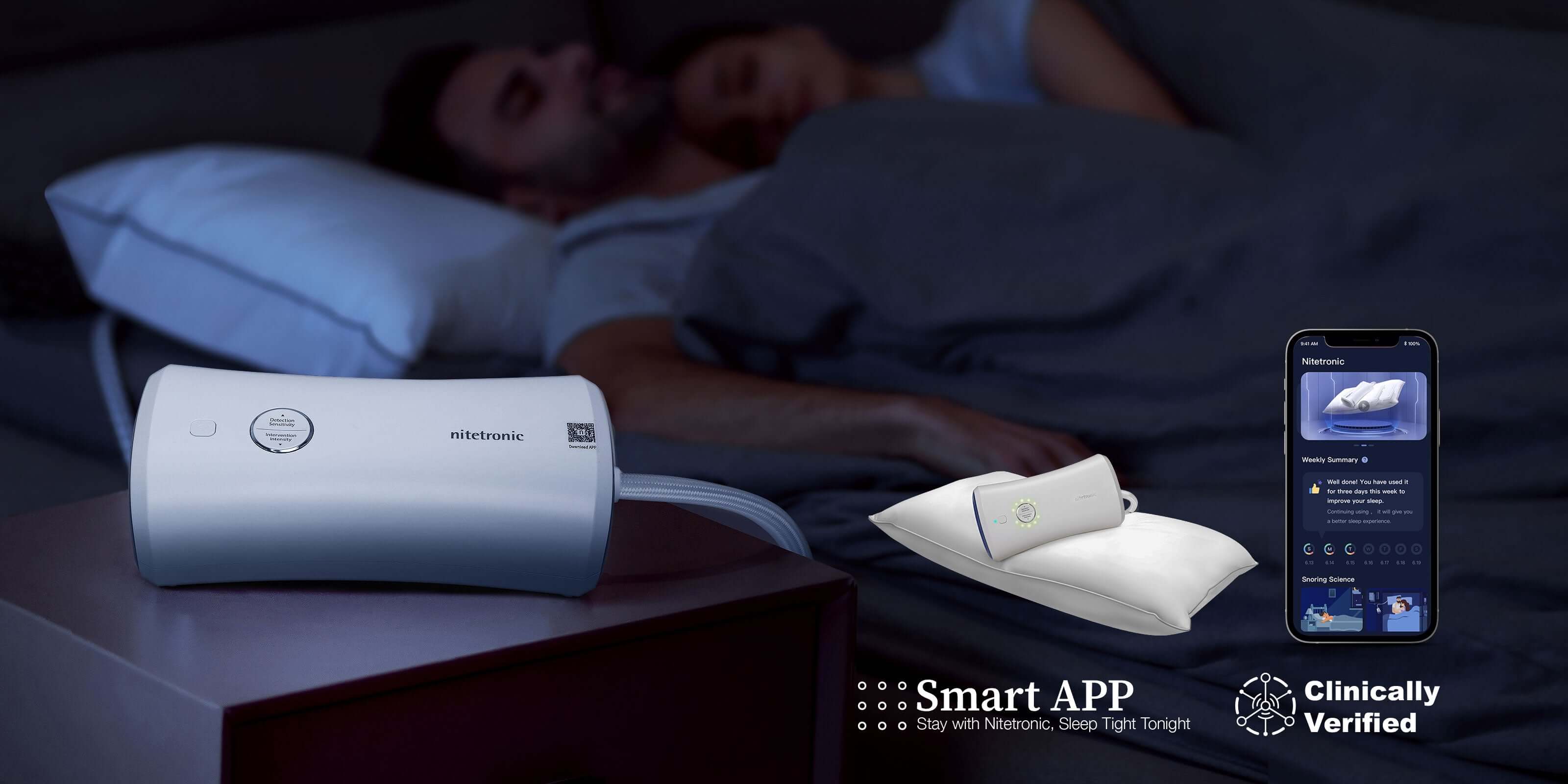 Nitetronic - #1 Clinically Proven Anti-Snore Pillow